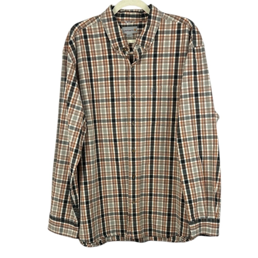 Carhartt Cotton Multicolour Men's Plaid Button Down Long Sleeve 2XL Casual Shirt